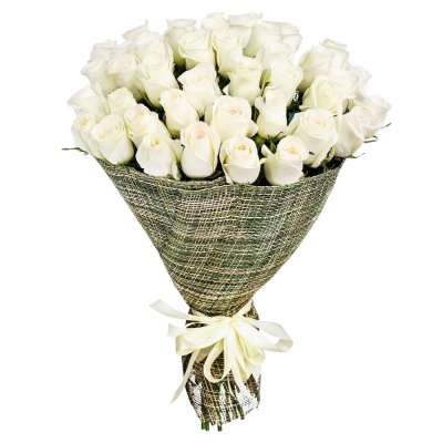 Bouquet of 35 White Roses